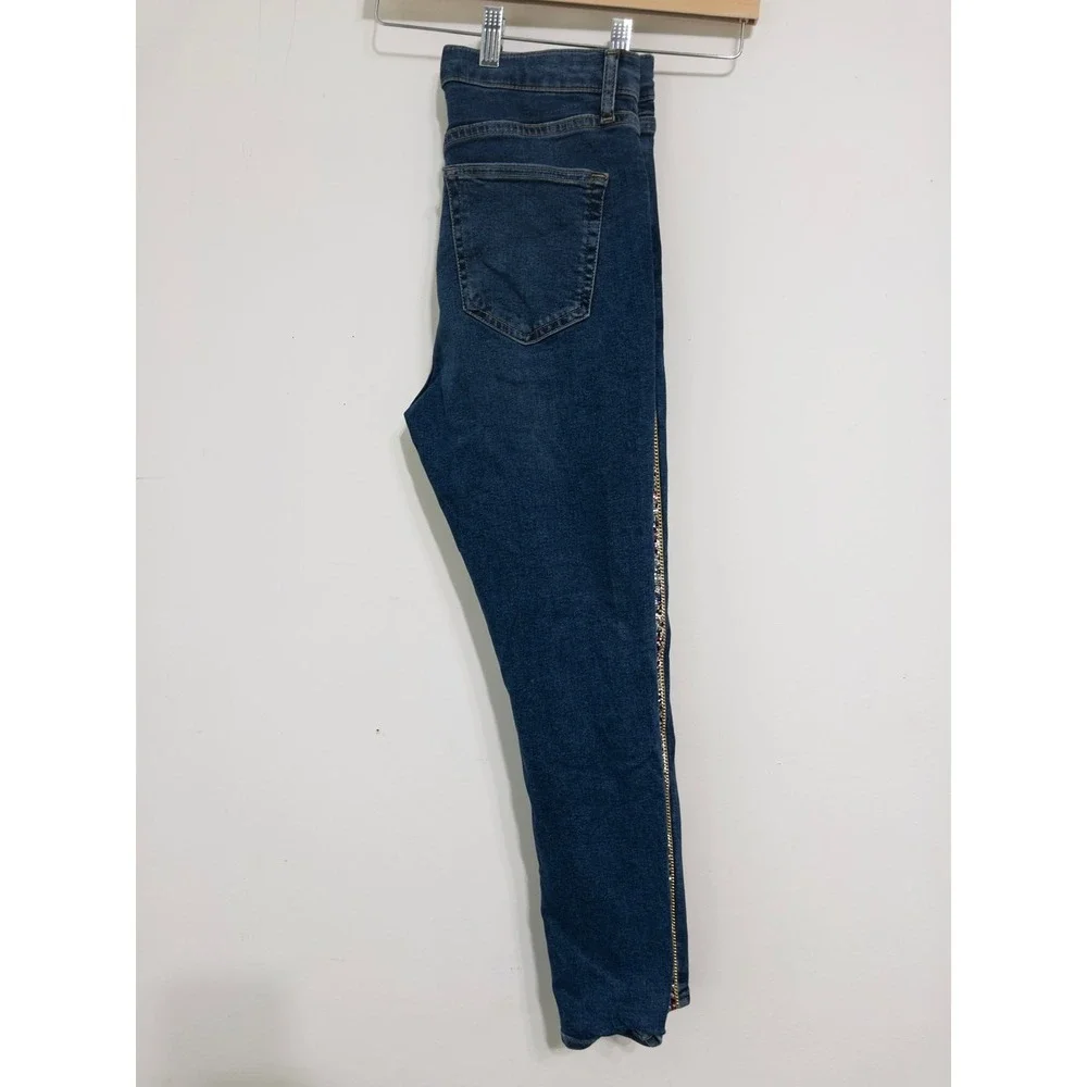 Topshop Moto Jamie skinny‎ jeans 30x30 Y2K streetwear glam festival side stripe